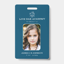 Homeschool Student ID Badge | Minimalistisch blauw