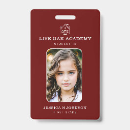 Homeschool Student ID Badge | Minimalistisch rood