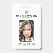 Homeschool Student ID Badge | Minimalistisch wit (Voorkant)
