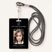 Homeschool Student ID Badge | Minimalistisch zwart (Voorkant met draagriem)