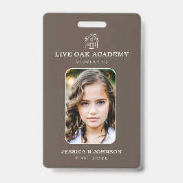 Homeschool Student ID Badge | Minimalistische Taup