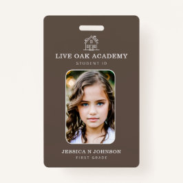 Homeschool Student ID Badge | Minimalistische Taup