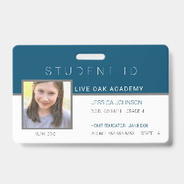 Homeschool Student ID Badge | Modern blauw