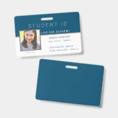 Homeschool Student ID-badge | Modern blauw Badge (Voor- en achterkant)
