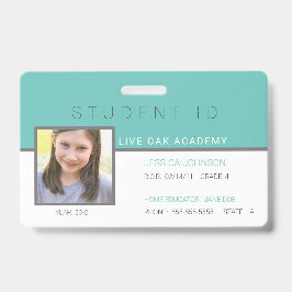 Homeschool Student ID Badge | Modern Blauwgroen
