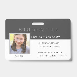 Homeschool Student ID Badge - Modern Donkergrijs