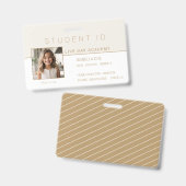 Homeschool Student ID Badge | Modern goud (Voor- en achterkant)