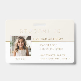 Homeschool Student ID Badge | Modern goud