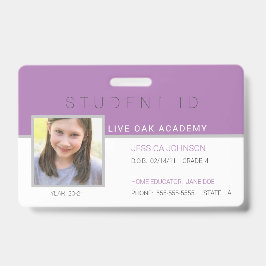 Homeschool Student ID Badge | Modern Paars