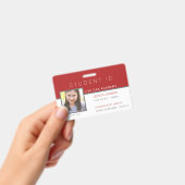 Homeschool Student ID Badge - Modern rood (Handheld)