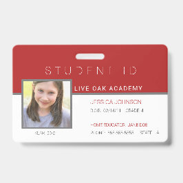 Homeschool Student ID Badge - Modern rood