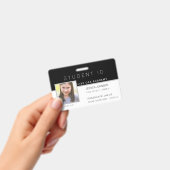 Homeschool Student ID-badge | Modern Zwart Badge (Handheld)