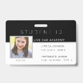 Homeschool Student ID-badge | Modern Zwart Badge