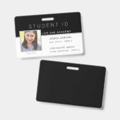 Homeschool Student ID-badge | Modern Zwart Badge (Voor- en achterkant)