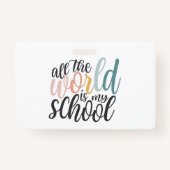 Homeschool Student ID Badge | Moderne grijs (Achterkant)