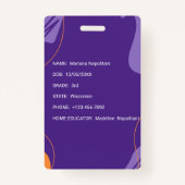 Homeschool Student ID Badge | PAARSE & ORANJE (Achterkant)