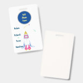 Homeschool Student ID Badge - Rocketship (Voor- en achterkant)