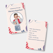 Homeschool Student ID Badge | Rood & Blauw Biologi (Voor- en achterkant)