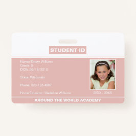 Homeschool Student ID Badge Roos Gold