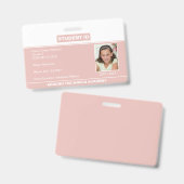 Homeschool Student ID Badge Roze Goud (Voor- en achterkant)