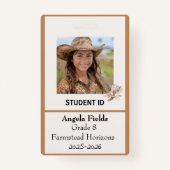 Homeschool Student ID Badge Rustic Boho (Voorkant)