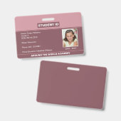 Homeschool Student ID Blush Roze Badge (Voor- en achterkant)