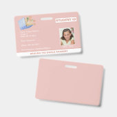 Homeschool Student ID Book Design Badge (Voor- en achterkant)