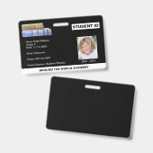 Homeschool Student ID Book Stack Badge (Voor- en achterkant)