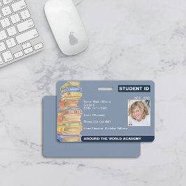 Homeschool Student ID Stack of Books Badge