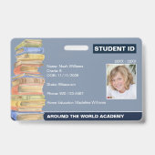 Homeschool Student ID Stack of Books Badge (Voorzijde)