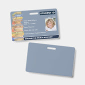 Homeschool Student ID Stack of Books Badge (Voor- en achterkant)