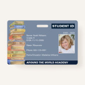 Homeschool Student ID Stack of Books Badge (Voorkant)
