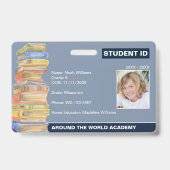 Homeschool Student ID Stapel Boeken Badge (Voorzijde)