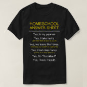 Homeschool Student Kinder grappige studie thuis T-shirt (Design voorkant)