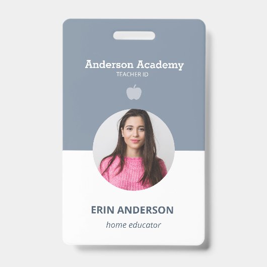 Homeschool Student of Teacher Ouder Foto ID Badge (Voorzijde)