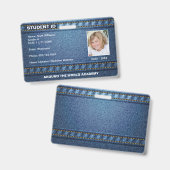 Homeschool Studenten ID Denim Broek  Badge (Voor- en achterkant)