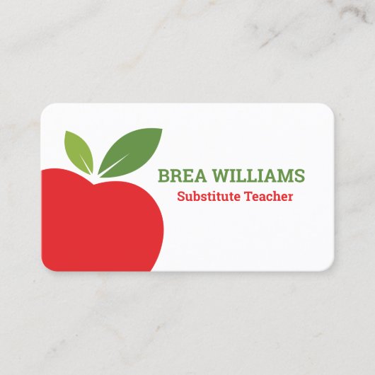 Homeschool Substitute leraar-aannemer Visitekaartje (Voorkant)