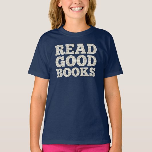 Homeschool T-Shirt, Lees de goede boeken citaat T-shirt (Voorkant)
