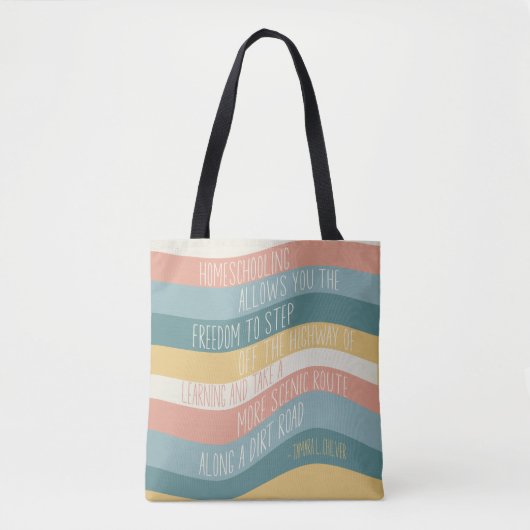 Homeschool Tamara L. Chilver Quote Retro Wave Tote Bag (Voorkant)