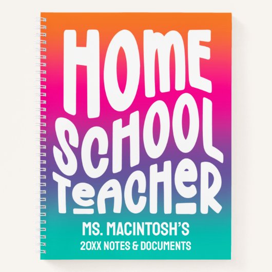 Homeschool Teacher Colorful Ombre Notitieboek (Voorkant)