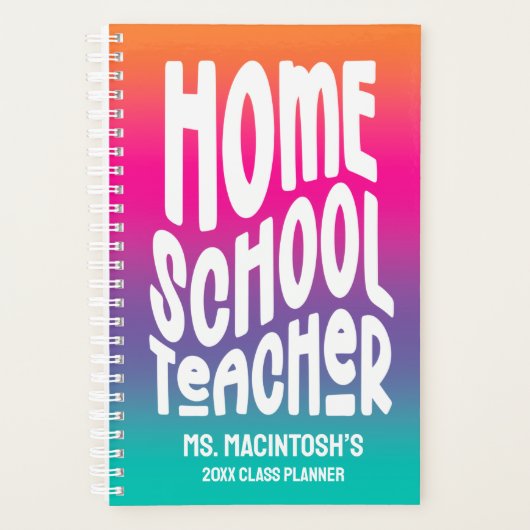 Homeschool Teacher Colorful Ombre Planner (Voorkant)