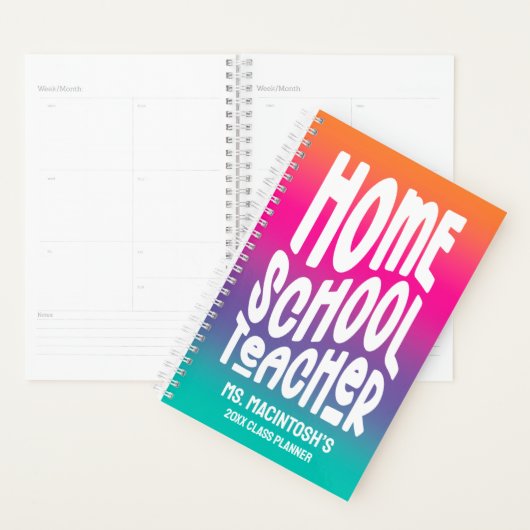 Homeschool Teacher Colorful Ombre Planner (Display)