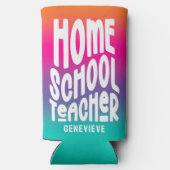 Homeschool Teacher Colorful Ombre Seltzer Blikjeskoeler (Achterkant)