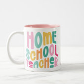 Homeschool Teacher Colorful Text Tweekleurige Koffiemok (Links)