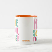 Homeschool Teacher | Colorful Text Tweekleurige Koffiemok (Center)