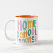 Homeschool Teacher | Colorful Text Tweekleurige Koffiemok (Links)