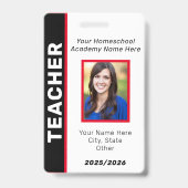 Homeschool Teacher ID Badge (Voorzijde)
