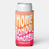 Homeschool Teacher Orange Red Ombre Design Seltzer Blikjeskoeler (Seltzer Voorkant)