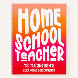 Homeschool Teacher Orange Red Ombre Notitieboek