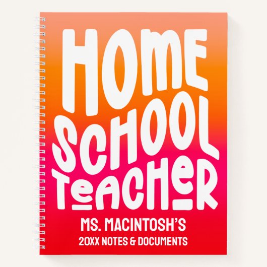 Homeschool Teacher Orange Red Ombre Notitieboek (Voorkant)